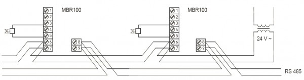 MBR100 - Коммуникационный Modbus-регулятор для устройств отопления и кондиционирования воздуха, с дисплеем