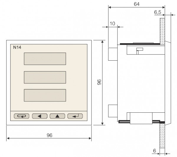 N14 - Анализатор параметров электрической сети с интерфейсом RS-485