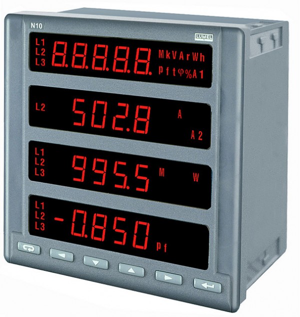 N10A - Анализатор параметров электрической сети  с 3-мя аналоговыми выходами и RS-485.
