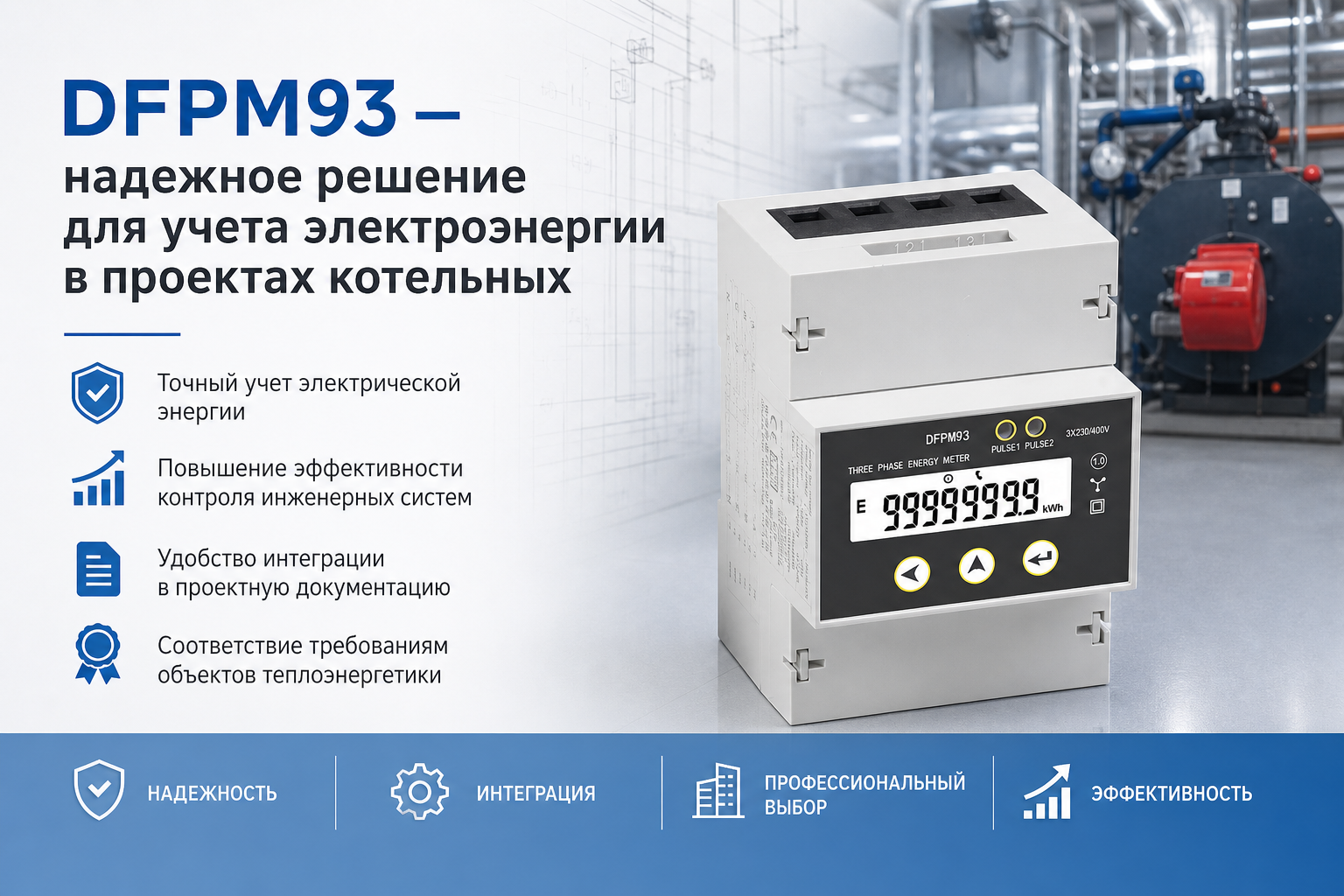 DFPM93 - Трехфазный электрический счетчик