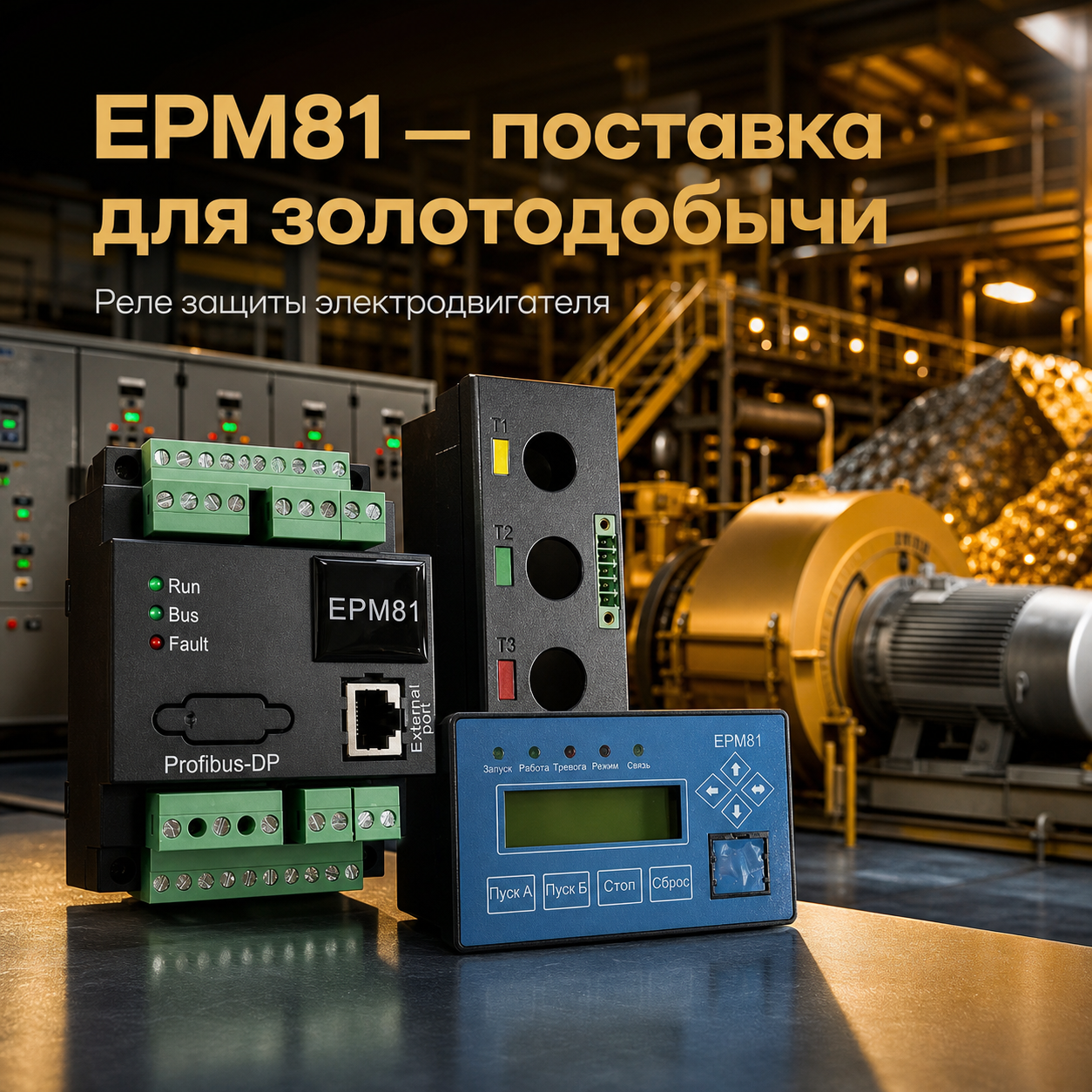 реле защиты электродвигателя EPM81 для золотодобывающего предприятия